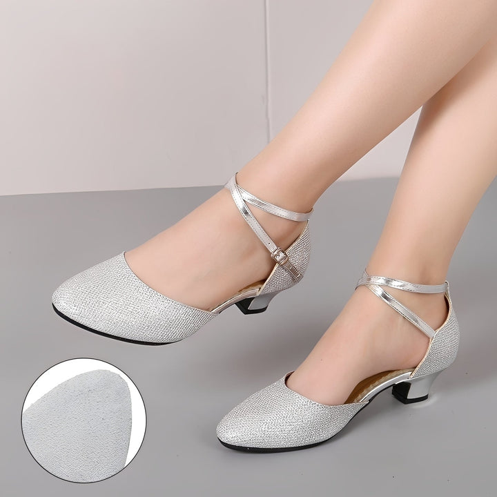 Violet Alder Block-Heel Pumps – Silver